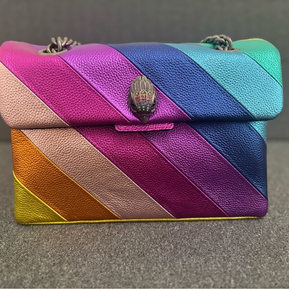 Kurt Geiger Rainbow Striped Shoulder Bag - Picture 1 of 4